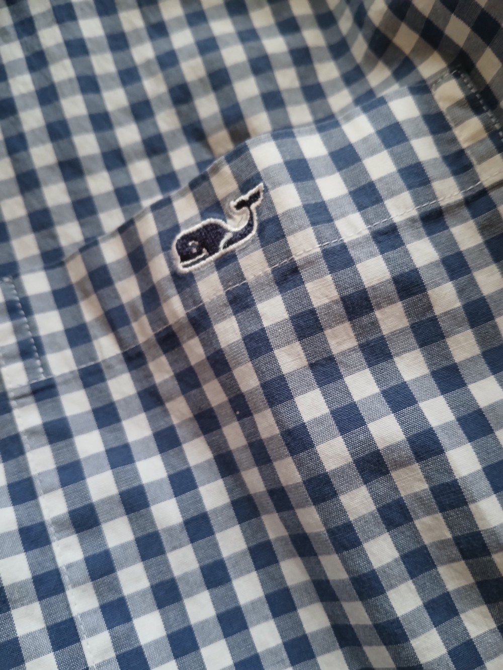 Men's Vineyard Vines Blue and White Gingham Button-Down Shirt 2XL - Picture 4 of 9